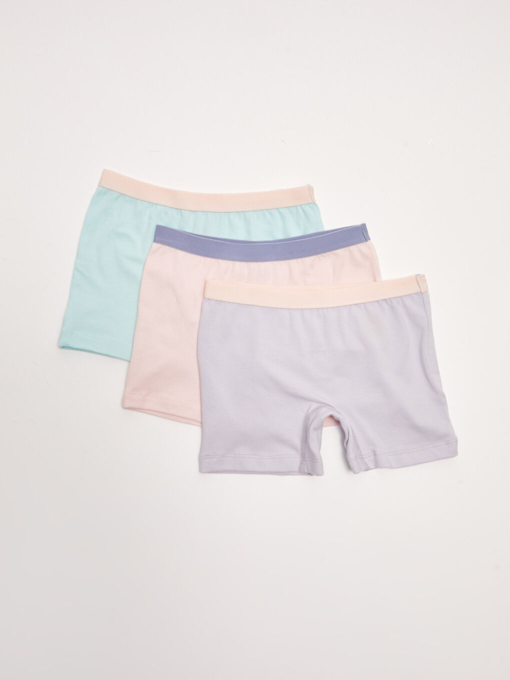 Lila Basic Pamuklu Kız Çocuk Boxer 3'lü