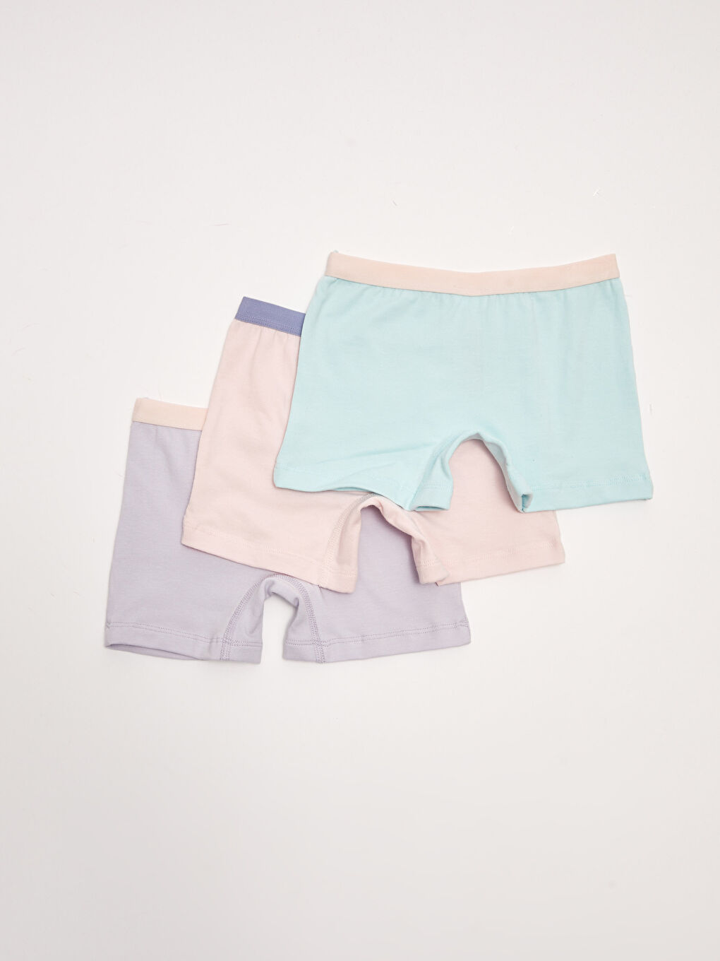 Lila Basic Pamuklu Kız Çocuk Boxer 3'lü-1