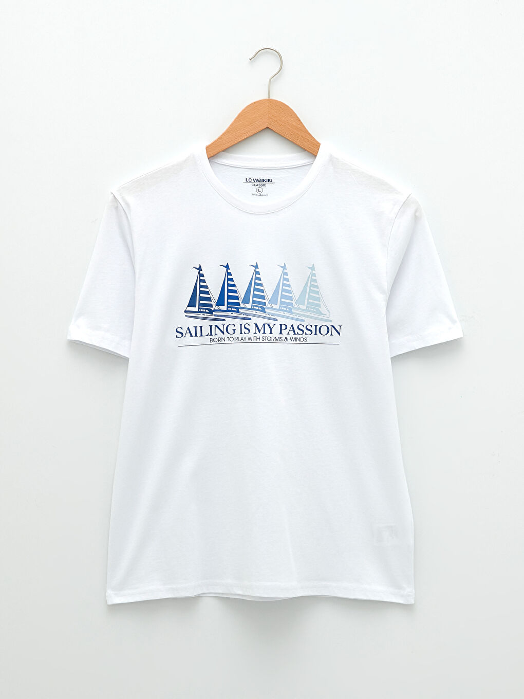 Crew Neck Short Sleeve Printed Combed Cotton Men's T-shirt-5