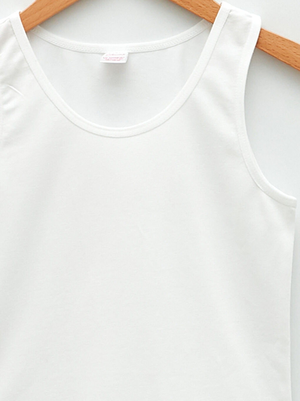 LCW Kids Beyaz Bisiklet Yaka Basic Pamuklu Kız Çocuk Çıtçıtlı Body - 2