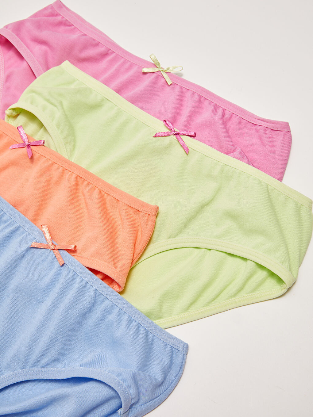 Pembe Basic Pamuklu Kız Çocuk Külot 4'lü-1