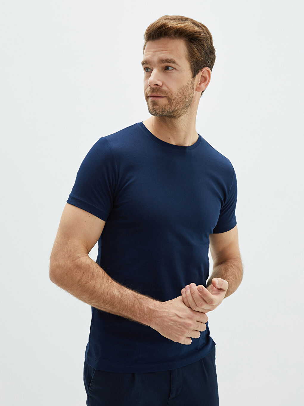 Crew Neck Short Sleeve Basic Men's T-shirt