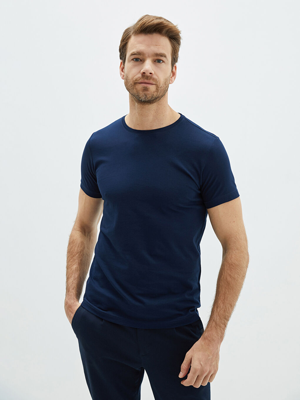Crew Neck Short Sleeve Basic Men's T-shirt-1