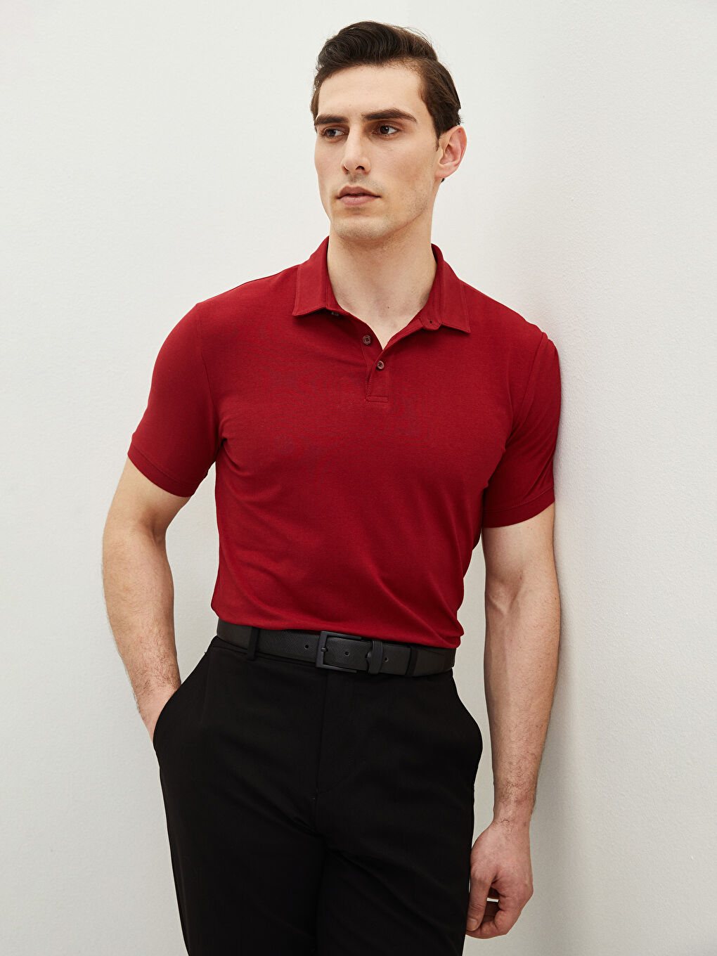 Tricou Polo Guler Mânecă Scurtă Pique pentru Bărbați-1