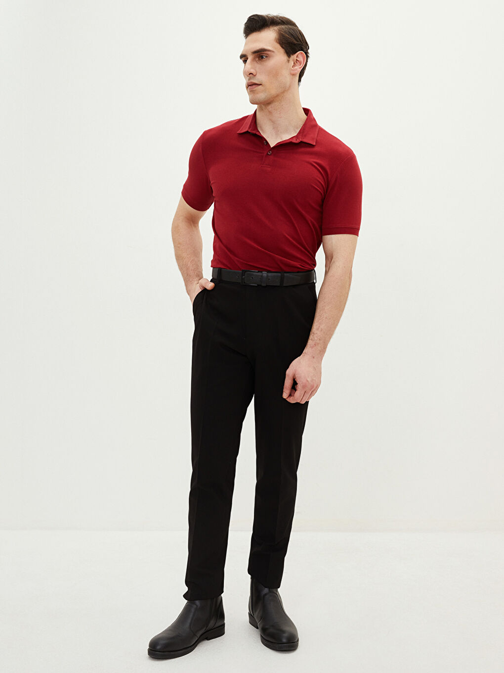 Tricou Polo Guler Mânecă Scurtă Pique pentru Bărbați-2