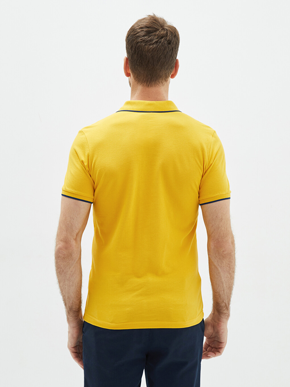 Polo Neck Short Sleeve Pique Men's T-shirt-4