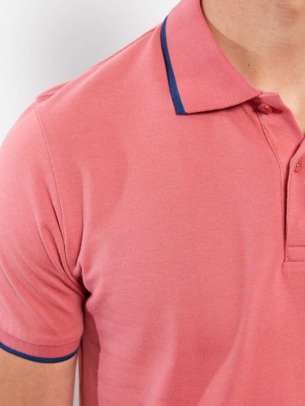 Polo Neck Short Sleeve Pique Men's T-shirt-3