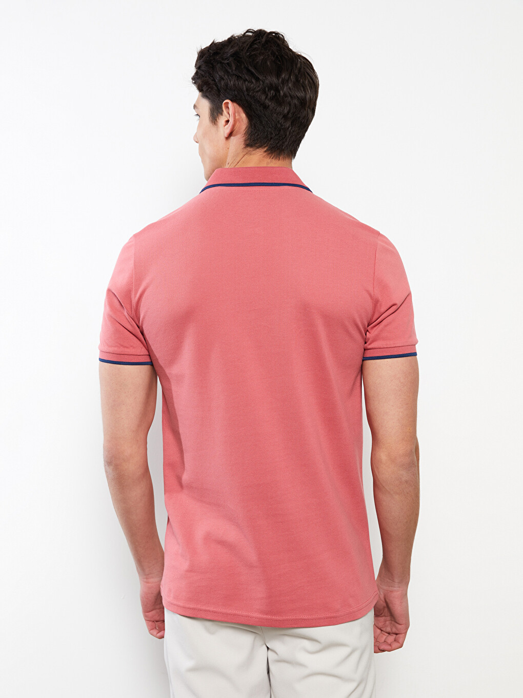 Polo Neck Short Sleeve Pique Men's T-shirt-4