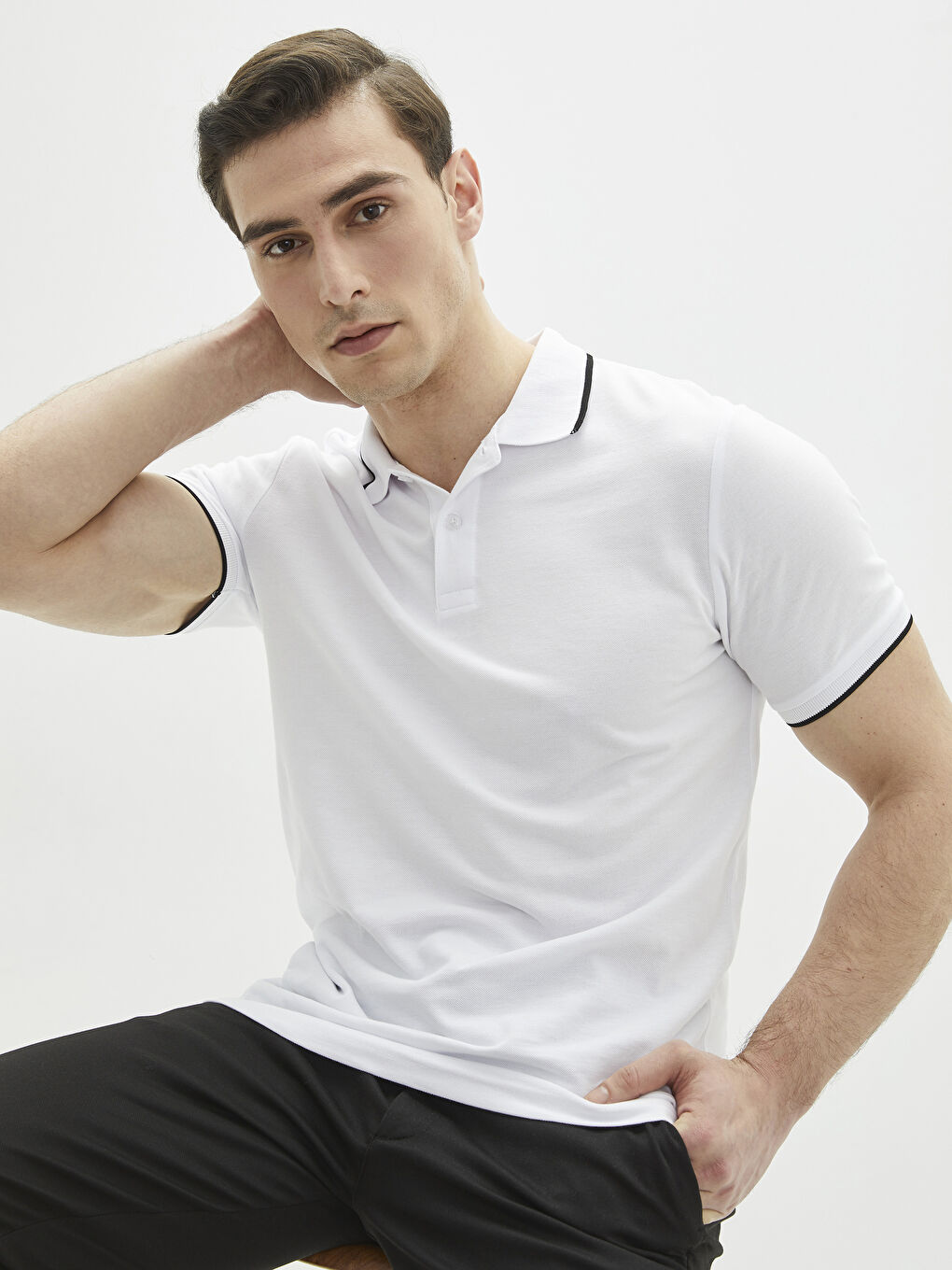 Polo Neck Short Sleeve Pique Men's T-Shirt
