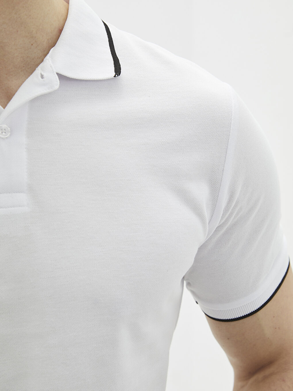 Polo Neck Short Sleeve Pique Men's T-Shirt-3
