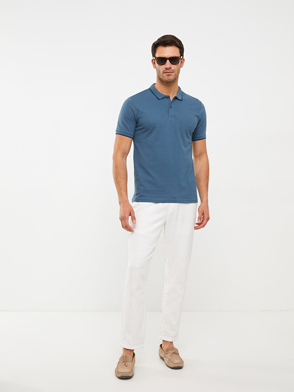 Polo Yaka Kısa Kollu Pike Erkek Tişört-2