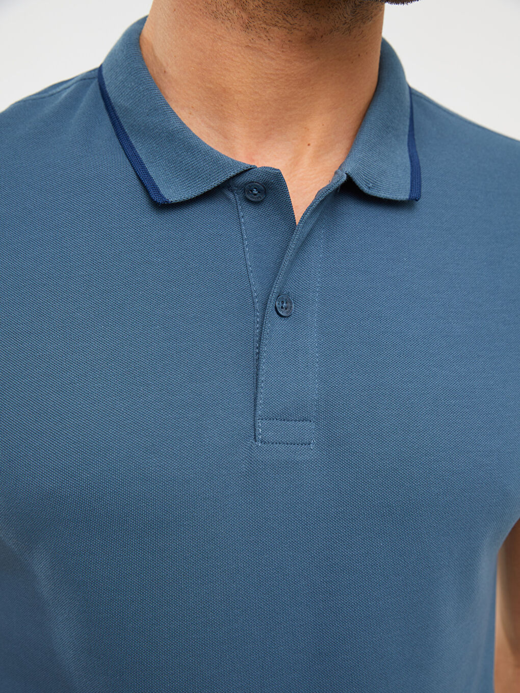 Polo Yaka Kısa Kollu Pike Erkek Tişört-3