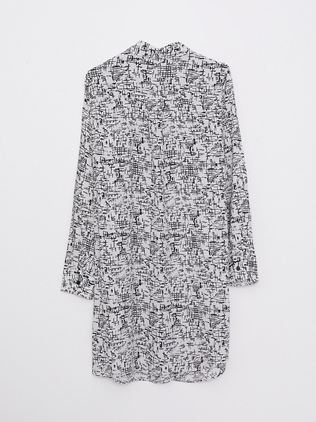 Bej Desenli Uzun Kollu Viskon Kadın Gömlek Tunik-6