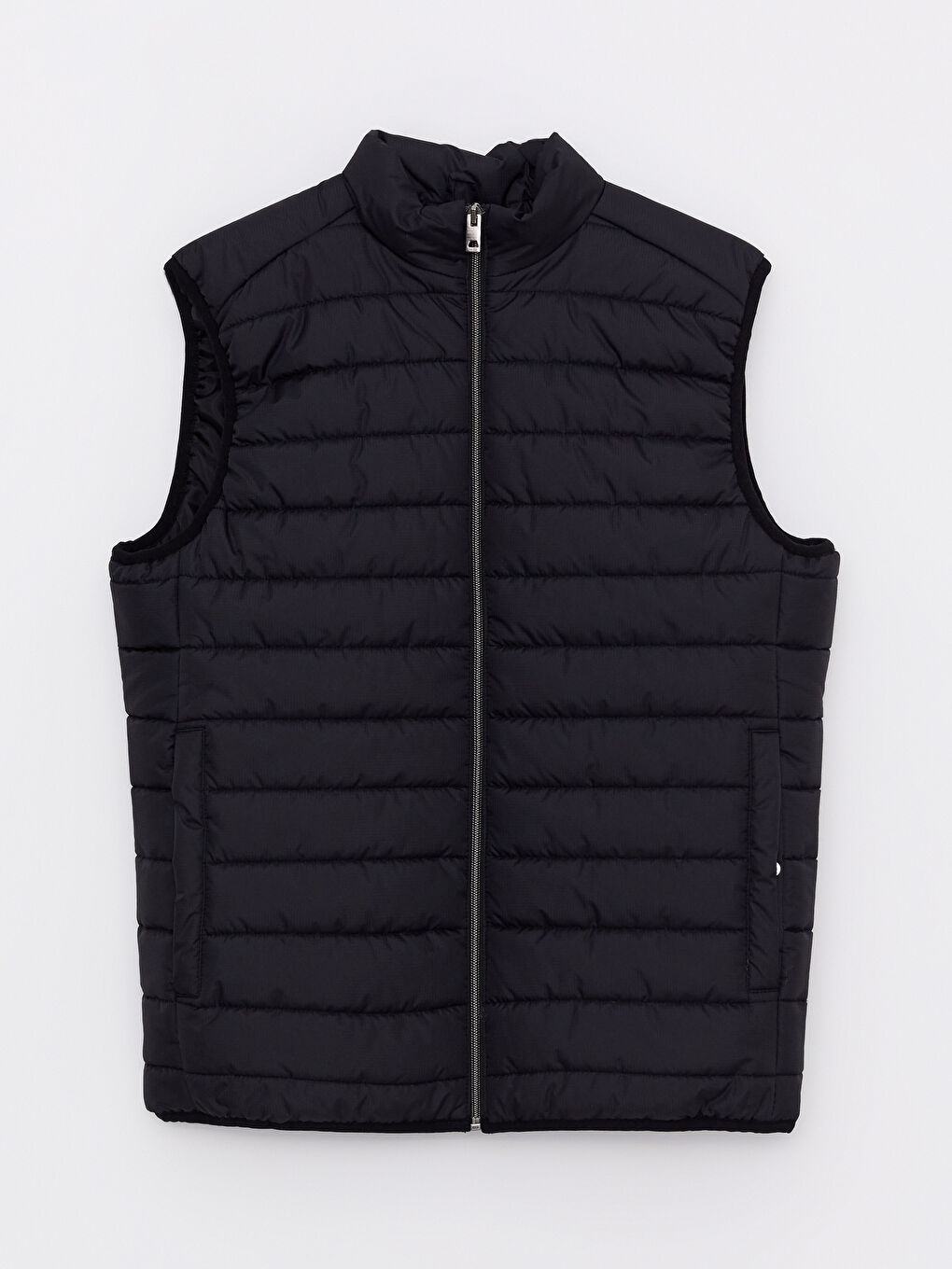 Siyah Slim Fit Dik Yaka Erkek Şişme Yelek-6