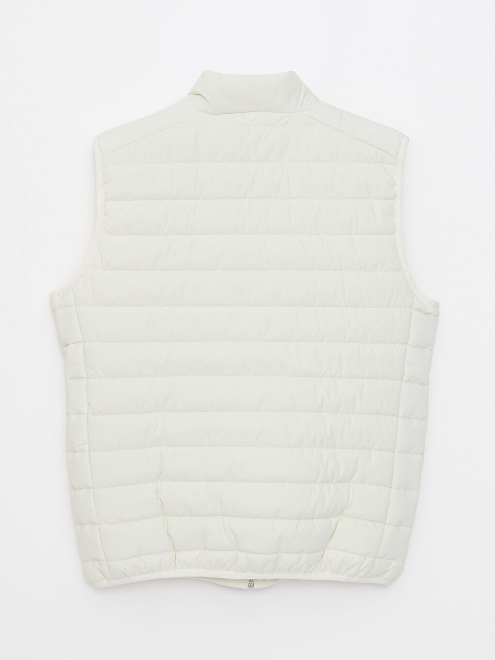 Beyaz Slim Fit Dik Yaka Erkek Şişme Yelek-6