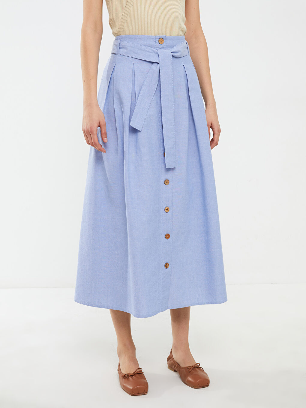 LCWAIKIKI Classic Elastic Waist A Cut Cotton Women's Skirt -S2AD28Z8-S0T
