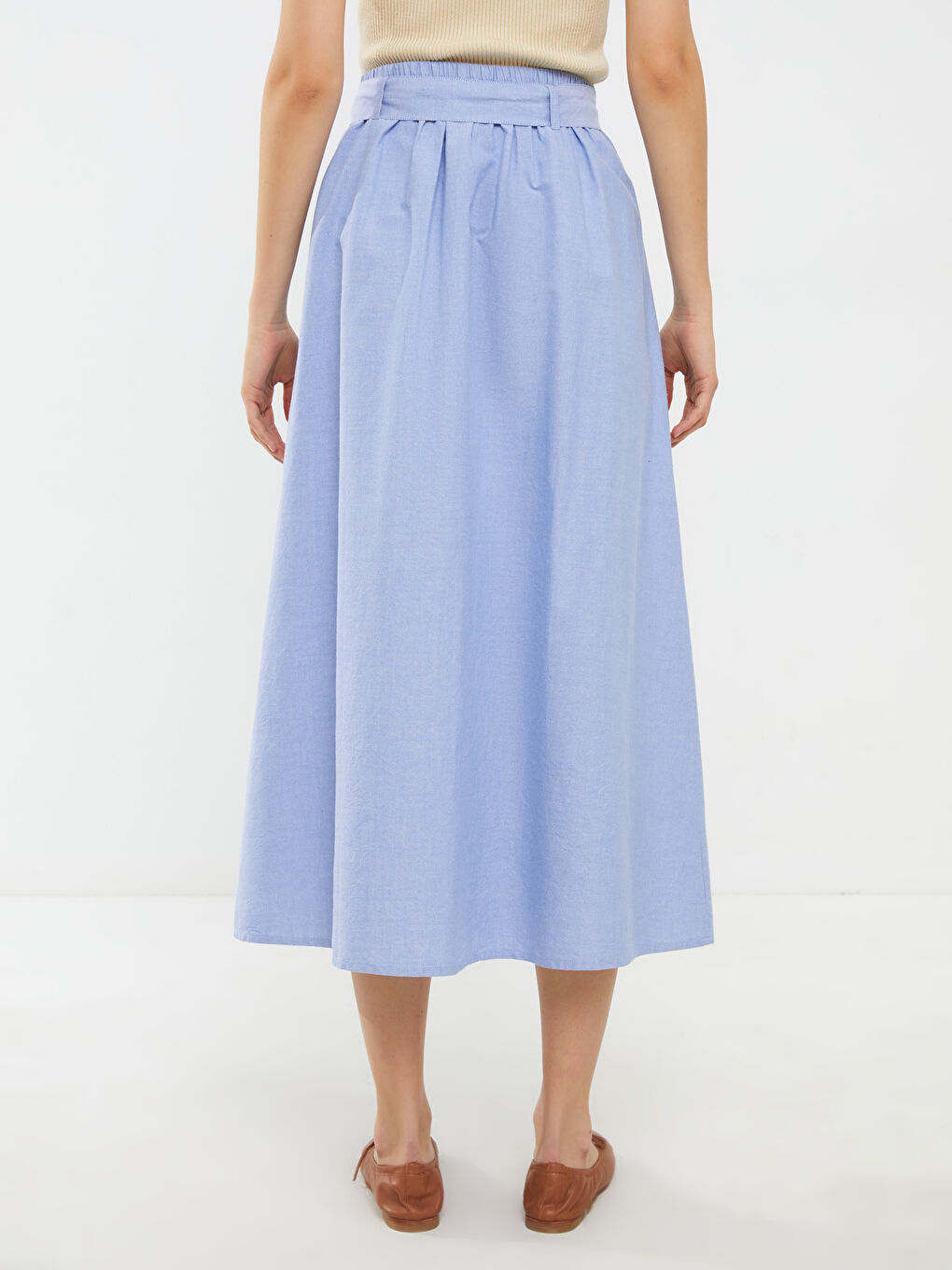 LCWAIKIKI Classic Elastic Waist A Cut Cotton Women's Skirt -S2AD28Z8-S0T