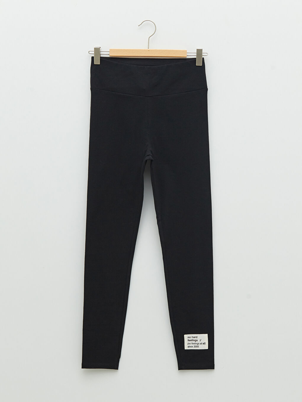 Siyah Beli Lastikli Baskılı Kadın Tayt-5