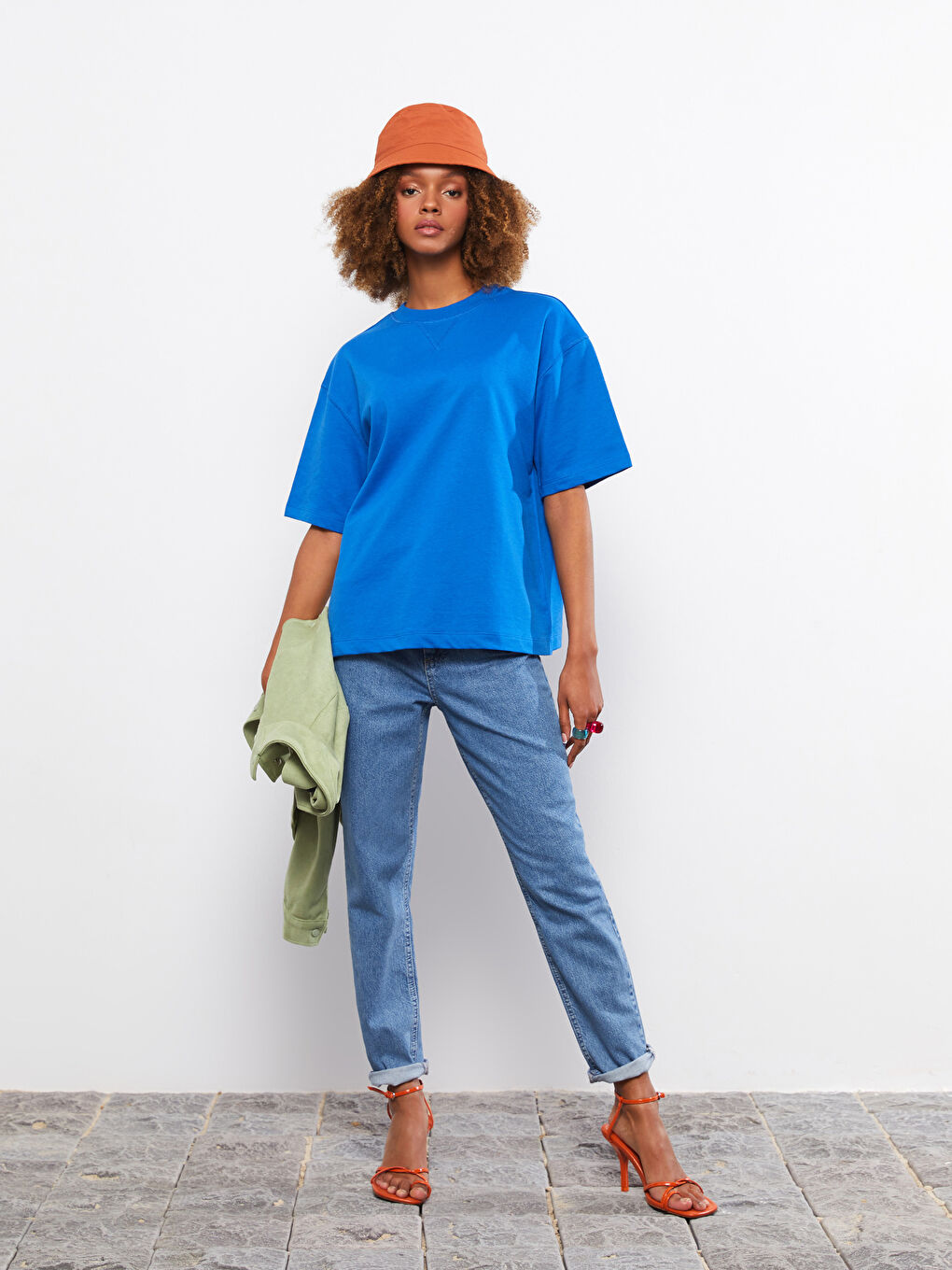 Rundhalsausschnitt Bedrucktes Kurzarm Baumwolle T-Shirt für Damen