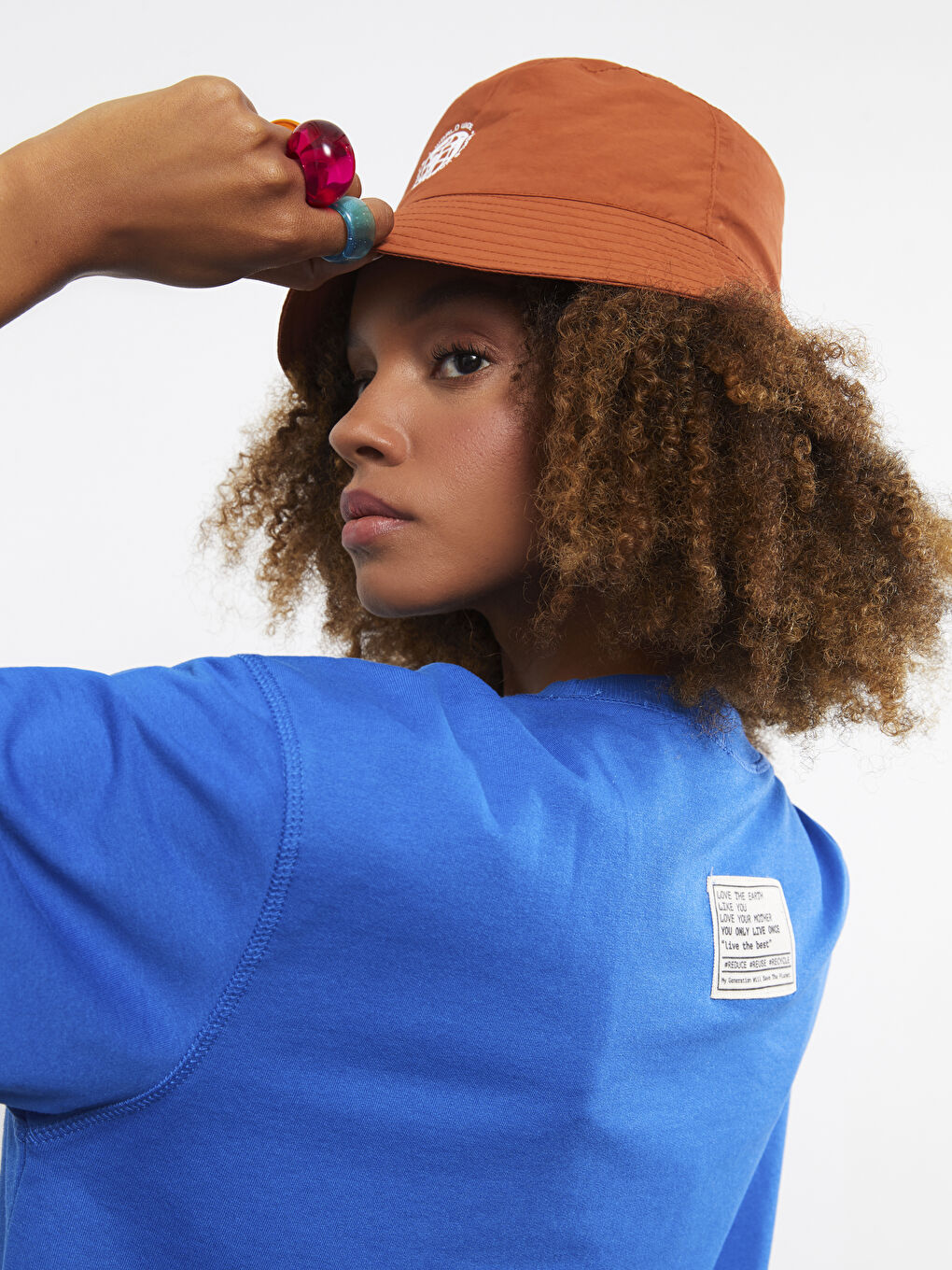 Rundhalsausschnitt Bedrucktes Kurzarm Baumwolle T-Shirt für Damen-3