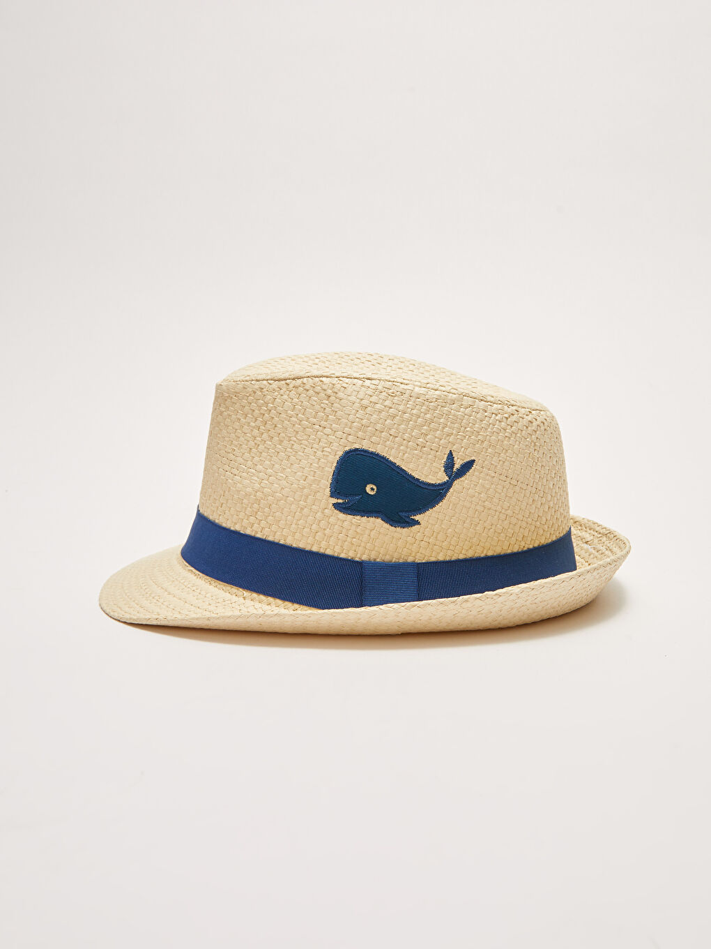 Embroidery Detailed Baby Boy Straw Hat