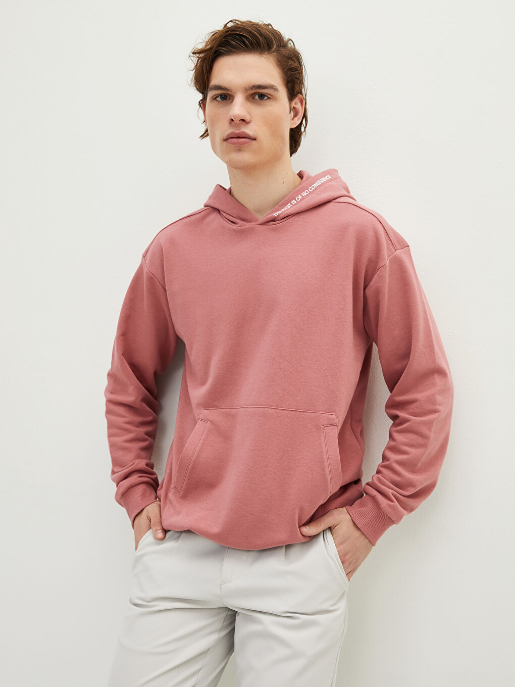 Basic Men's Hooded Hoodie with Long Sleeve-1