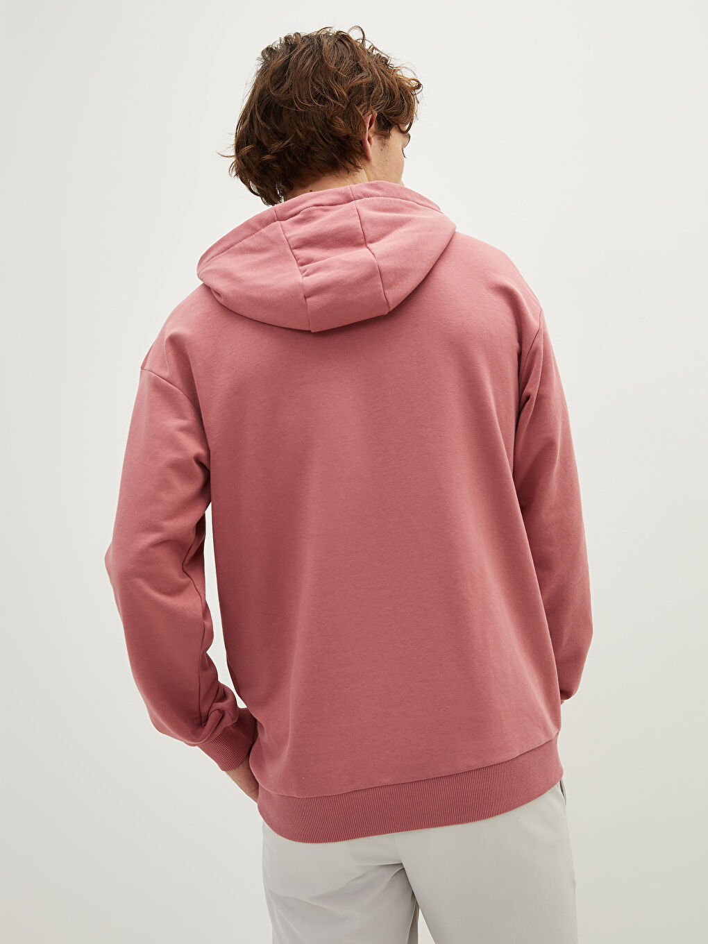Basic Men's Hooded Hoodie with Long Sleeve-4