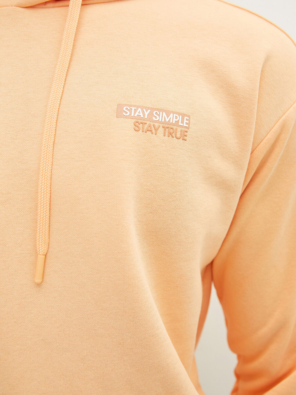 Mercan Uzun Kollu Baskılı Erkek Kalın Hoodie-3