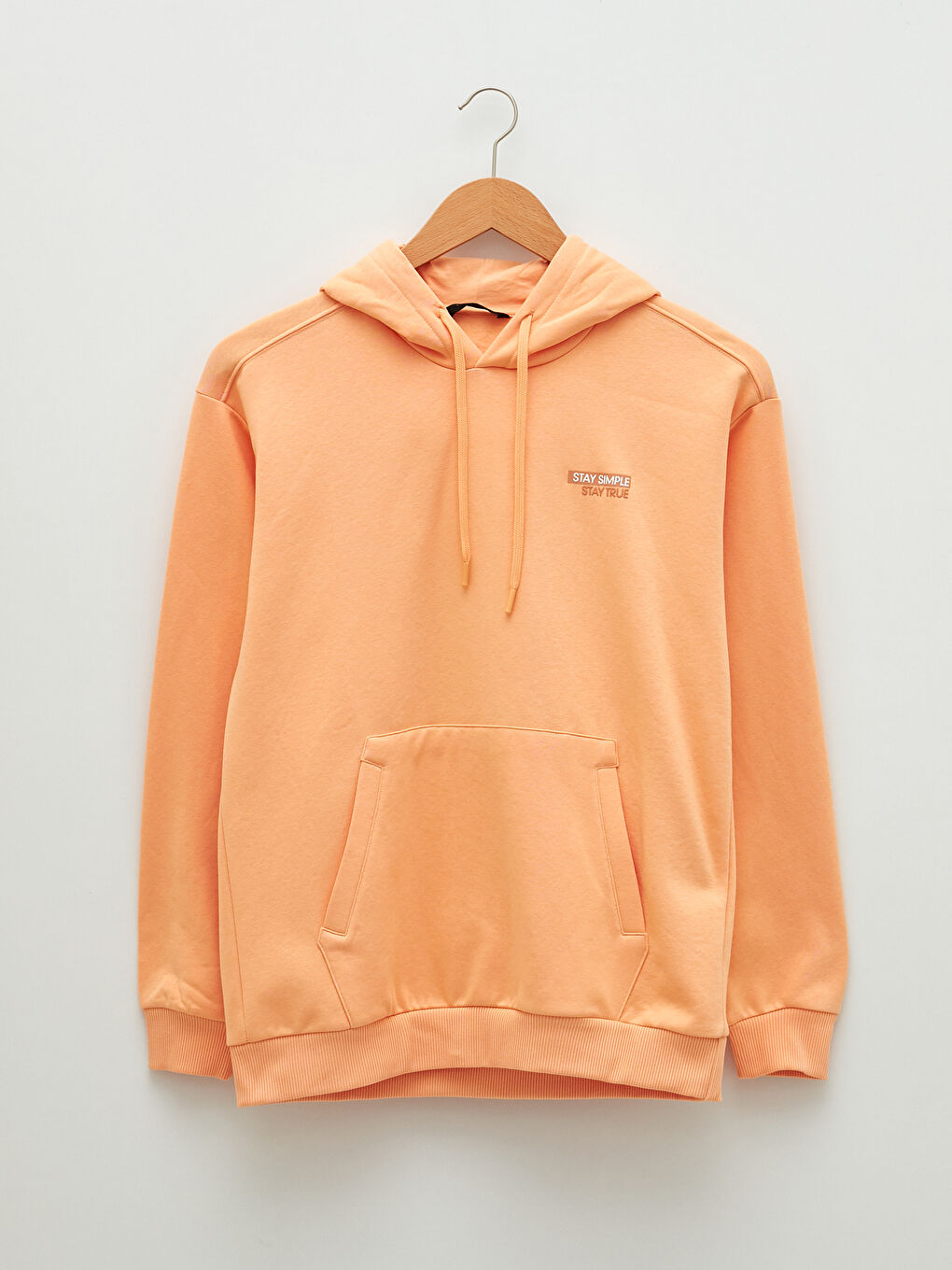 Mercan Uzun Kollu Baskılı Erkek Kalın Hoodie-5