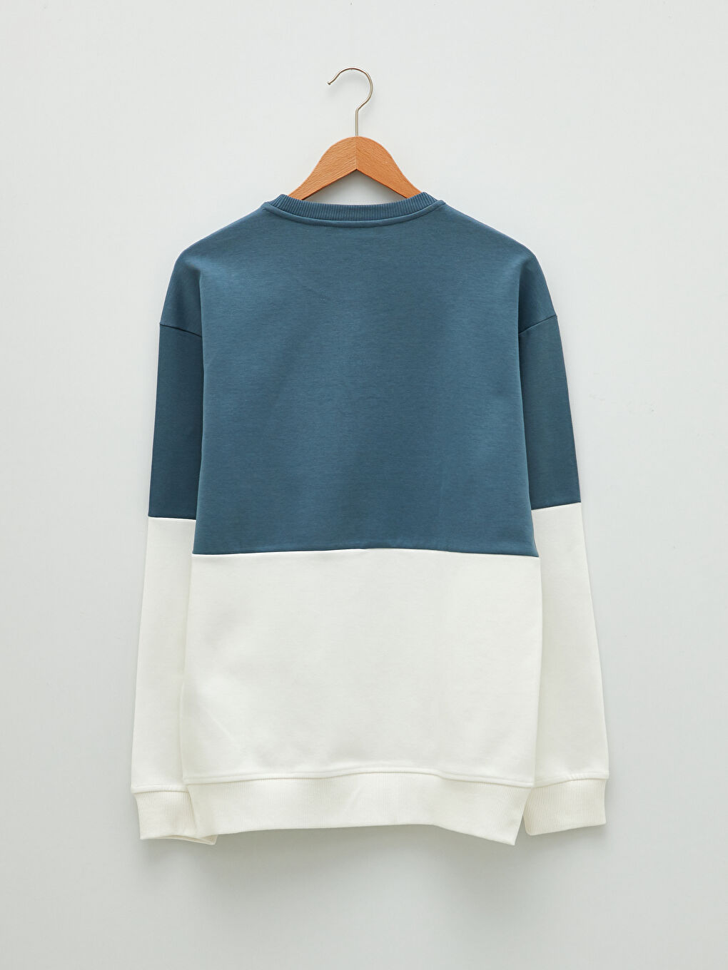 Petrol Bisiklet Yaka Uzun Kollu Nakışlı Erkek Sweatshirt-6