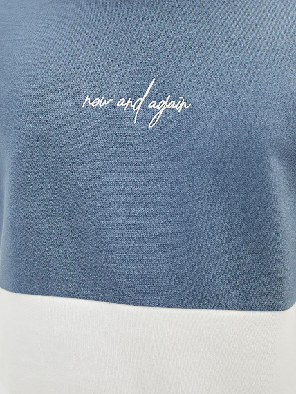 Petrol Bisiklet Yaka Uzun Kollu Nakışlı Erkek Sweatshirt-3