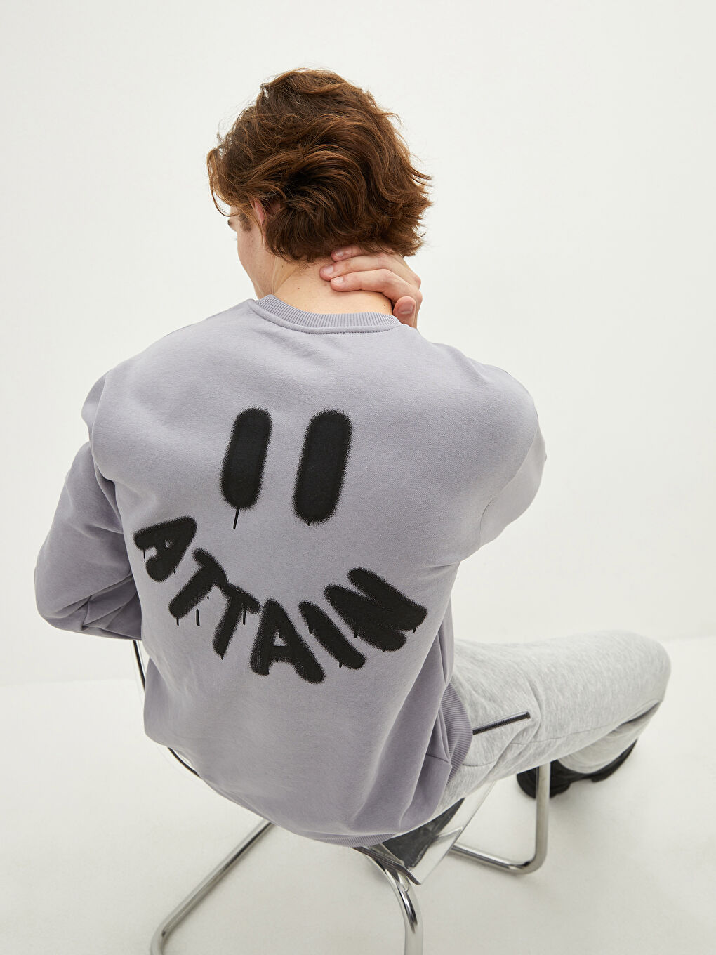 XSIDE Sweat-shirt Épais Imprimé pour Hommes à Col Rond -S2AE71Z8-S3C