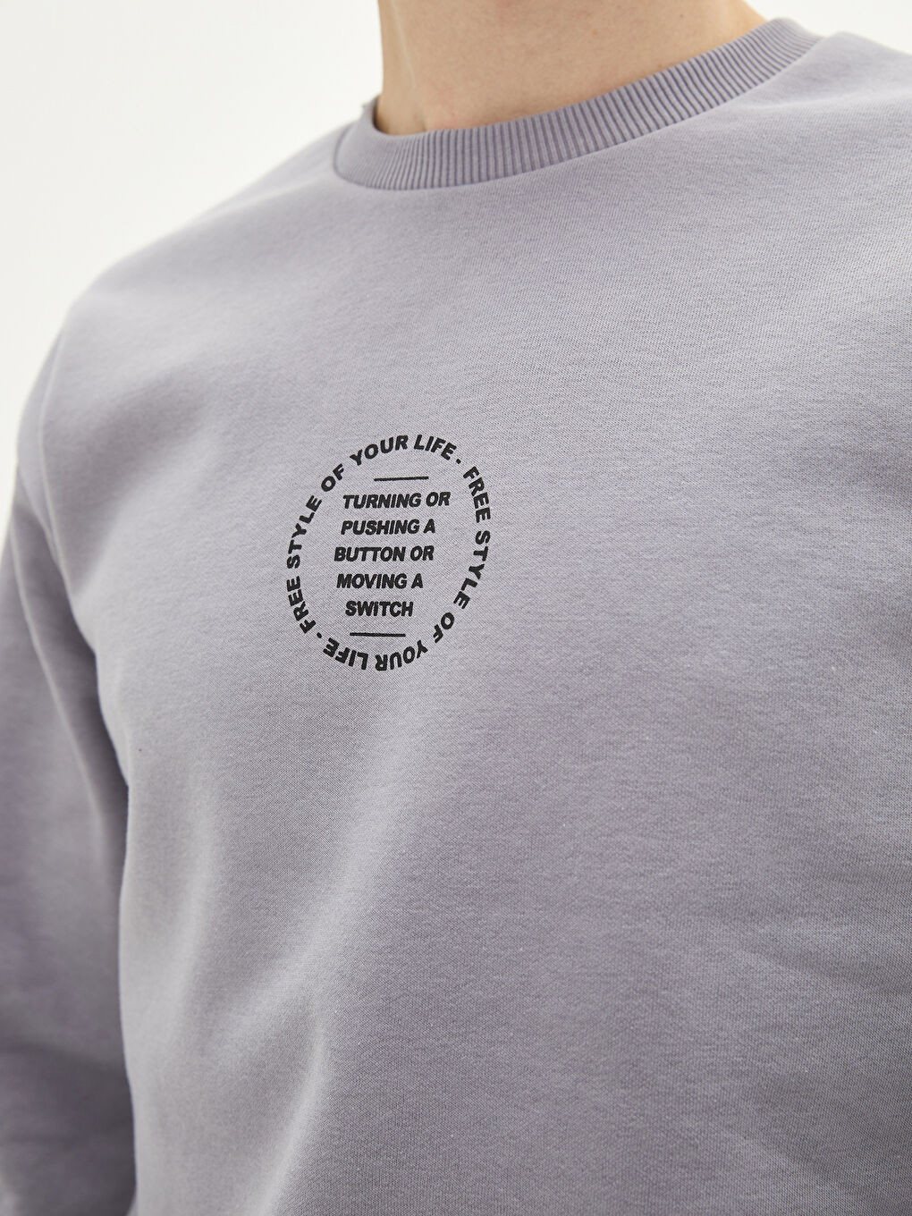 XSIDE Sweat-shirt Épais Imprimé pour Hommes à Col Rond -S2AE71Z8-S3C