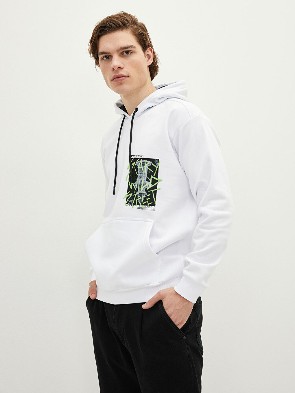 Long Sleeve Printed Men's Thick Hoodie-1