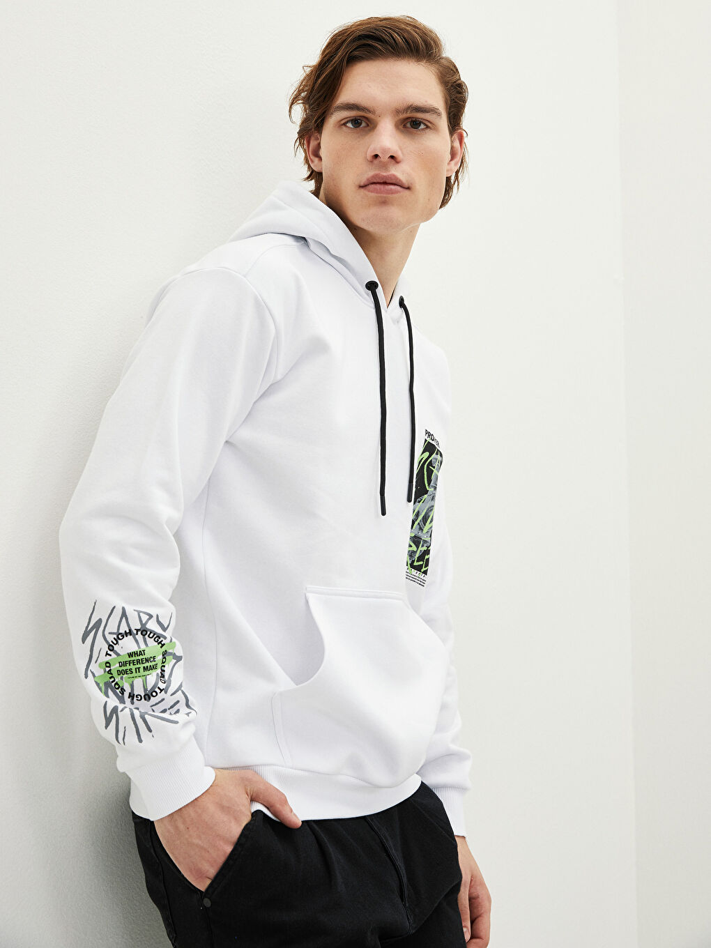 Long Sleeve Printed Men's Thick Hoodie-2