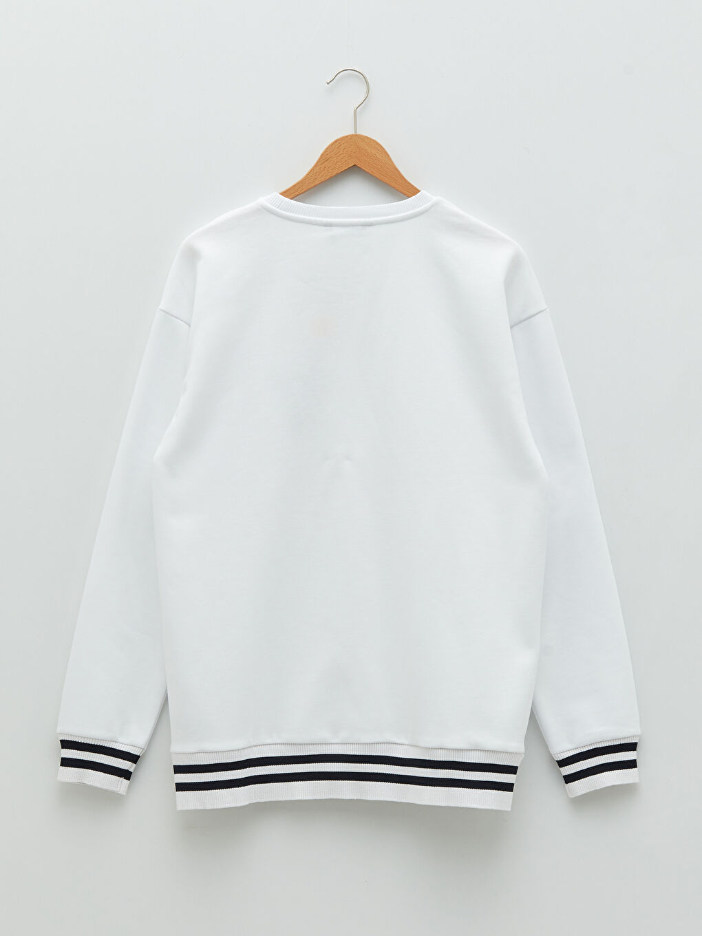 سويت شيرت تخين كم طويل مطبوع أوفراسايز بياقة دائرية للرجال-1