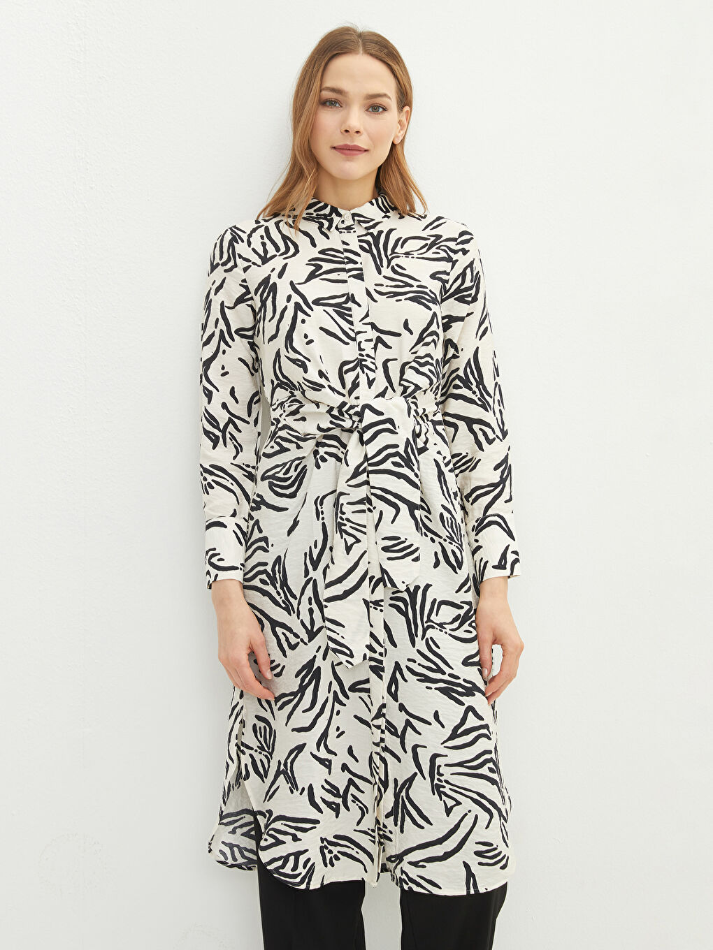 Gemusterte Damen-Hemd-Tunika