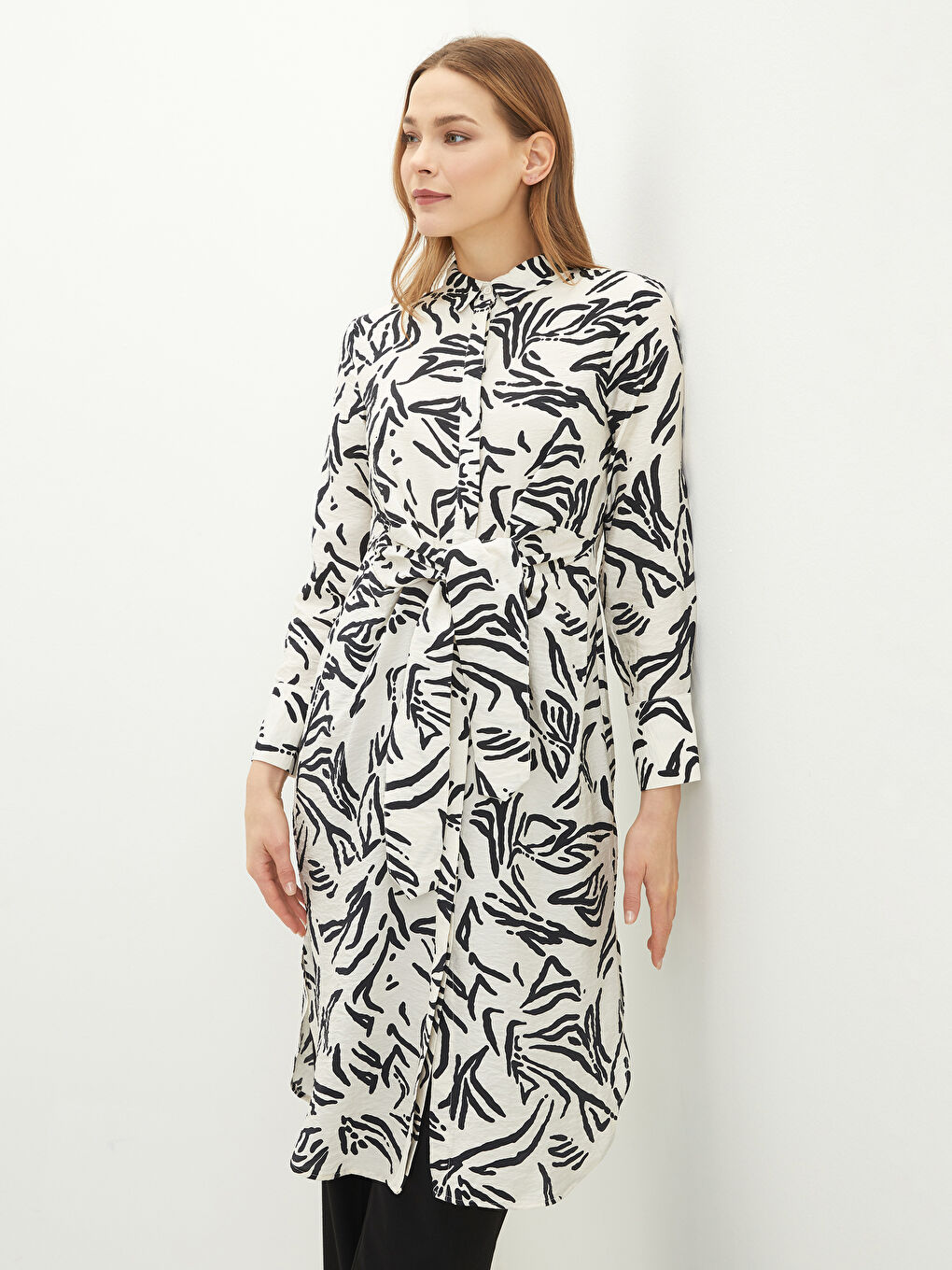 Gemusterte Damen-Hemd-Tunika-2