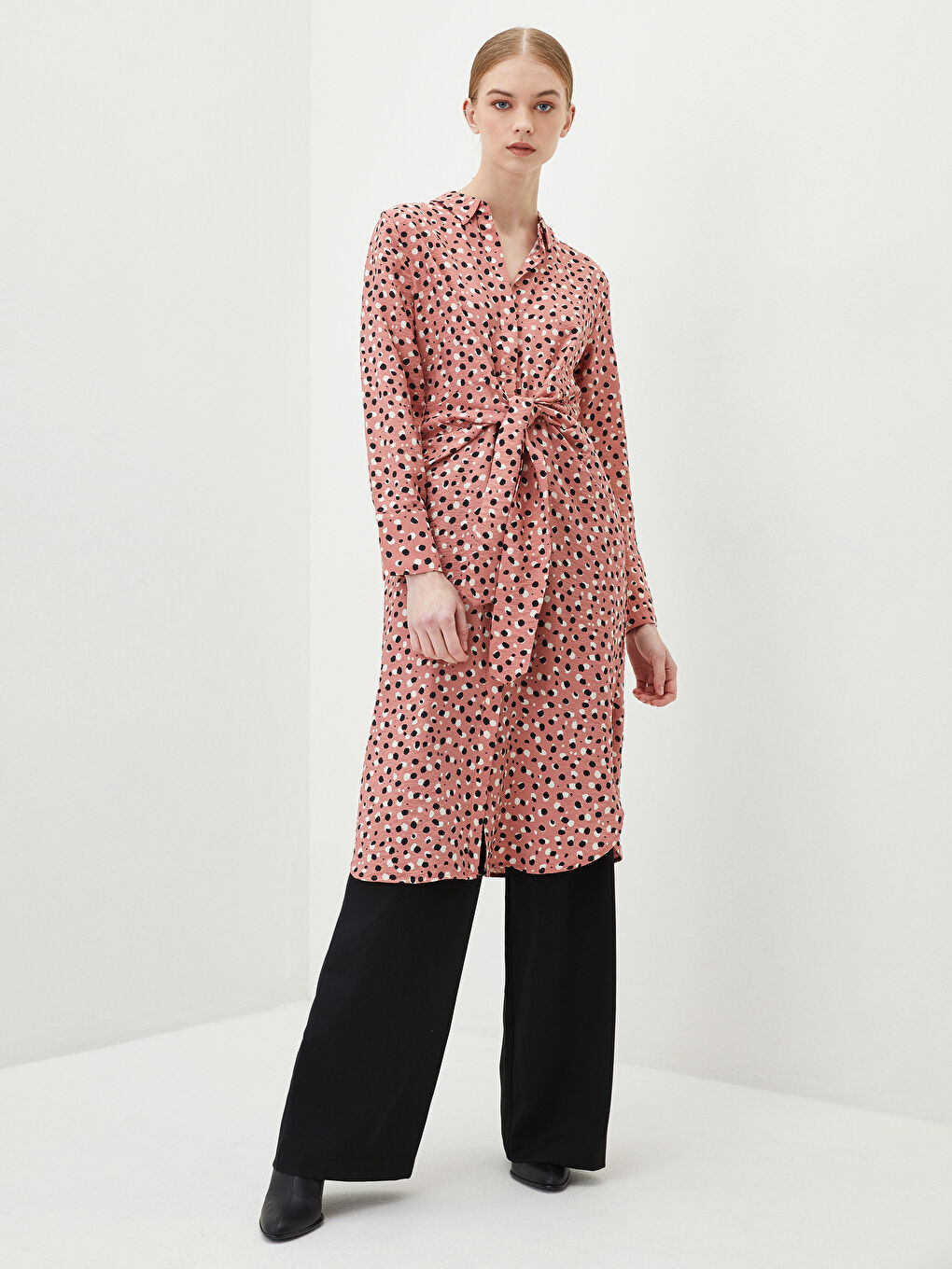 Принтті әйелдерге арналған жейде туника-1