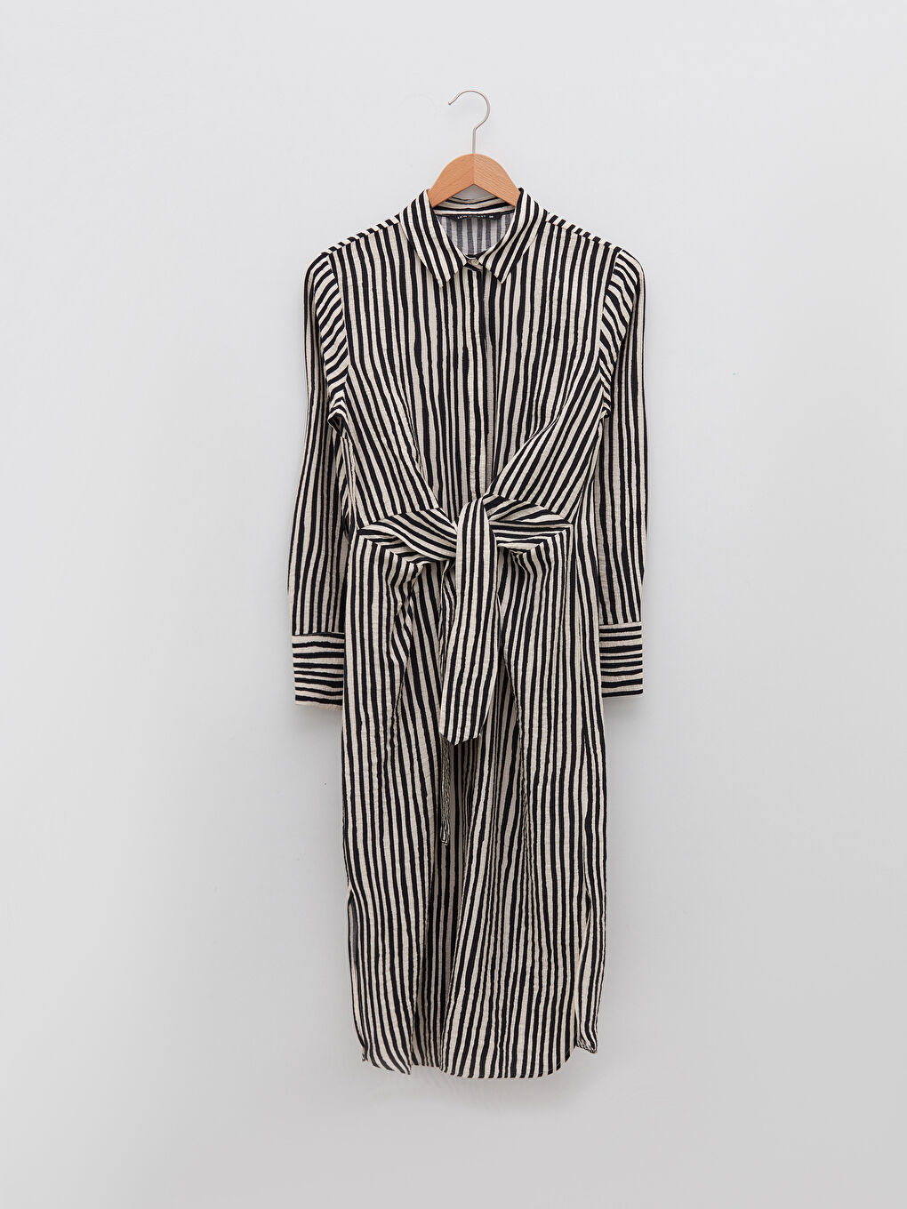 Siyah Çizgili Kadın Gömlek Tunik-4