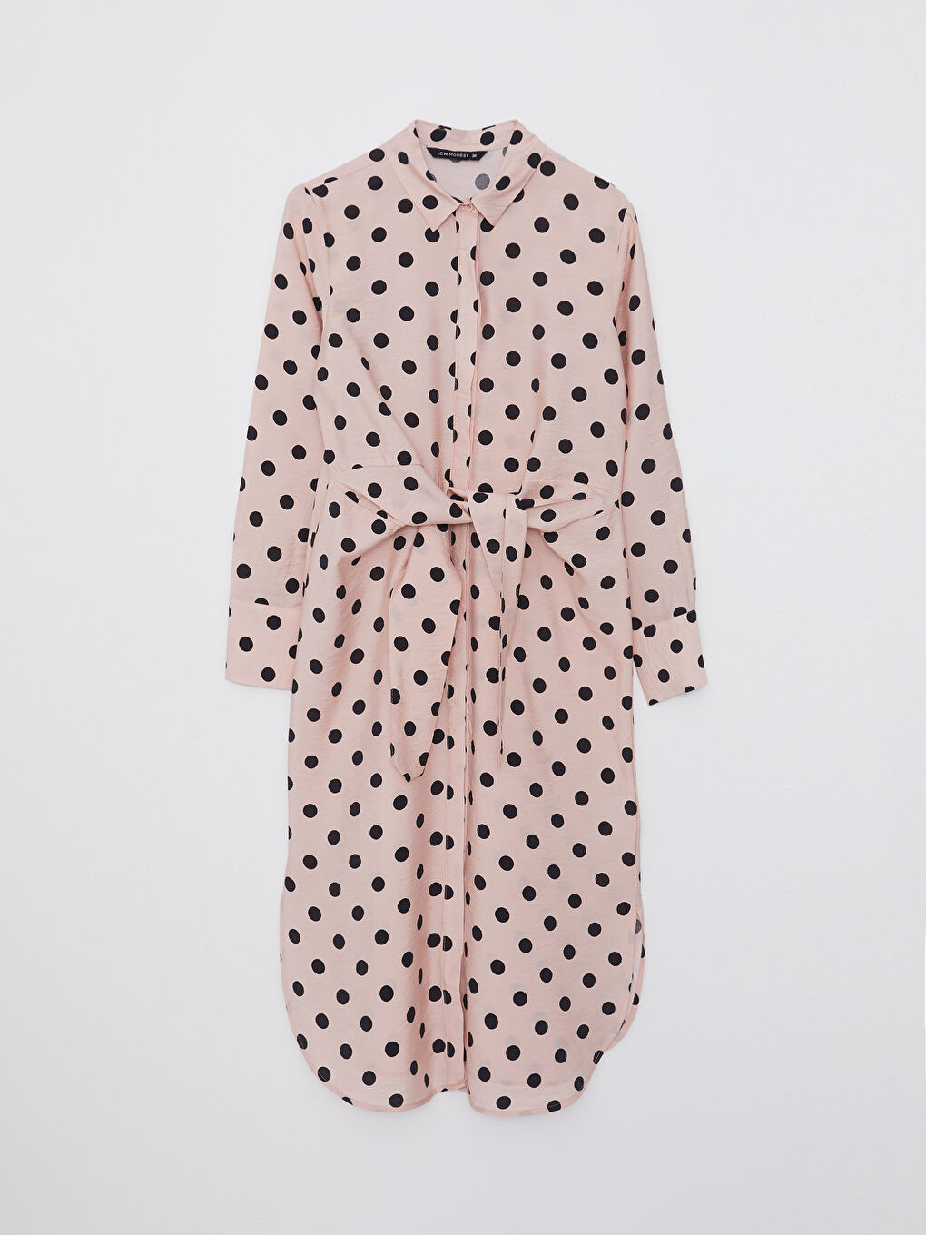 تونيك قميص نسائي بنقشة البولكا دوت بأكمام طويلة-5