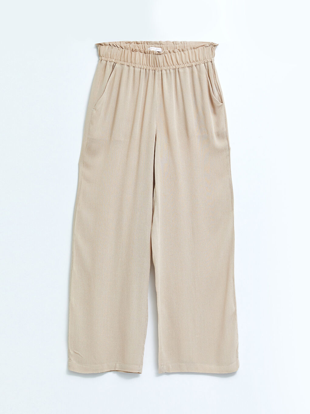 Elastic Waist Comfortable Fit Straight Viscose Women's Trousers-5