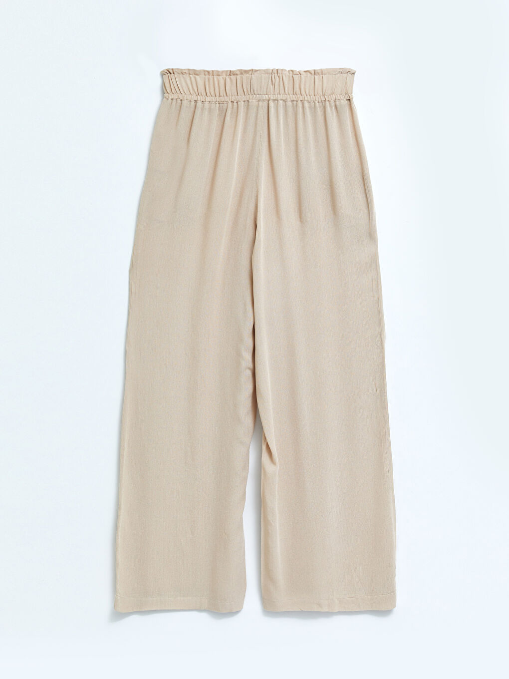 Elastic Waist Comfortable Fit Straight Viscose Women's Trousers-6