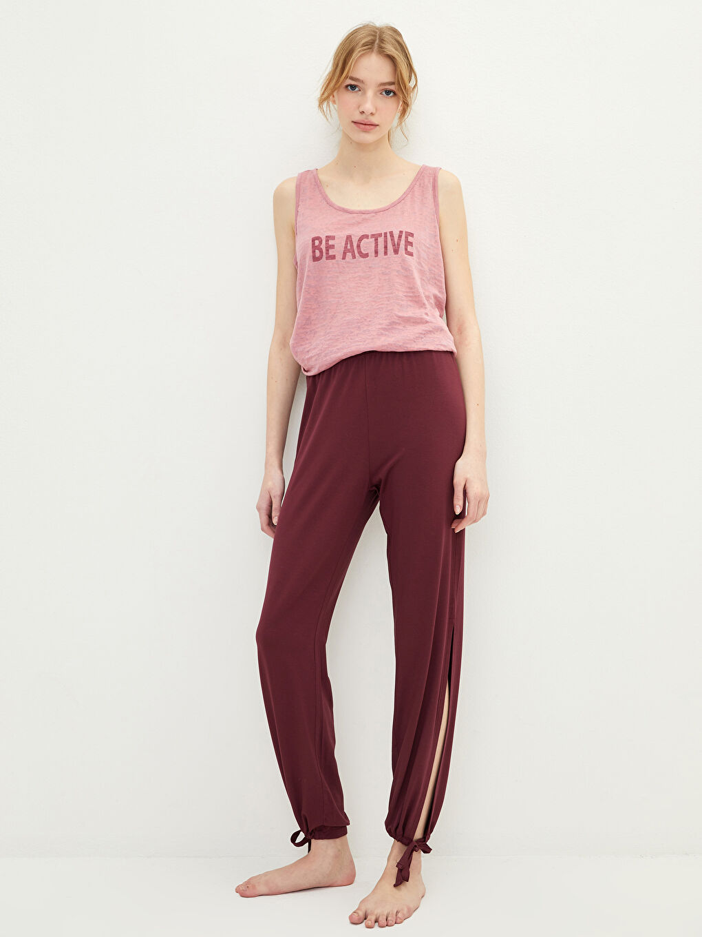 للسيدات بنطلونات بيجامة بخصر مرن وعادي