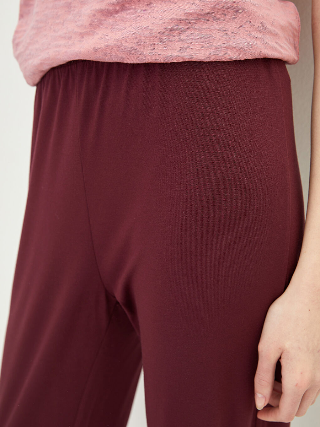 للسيدات بنطلونات بيجامة بخصر مرن وعادي-2