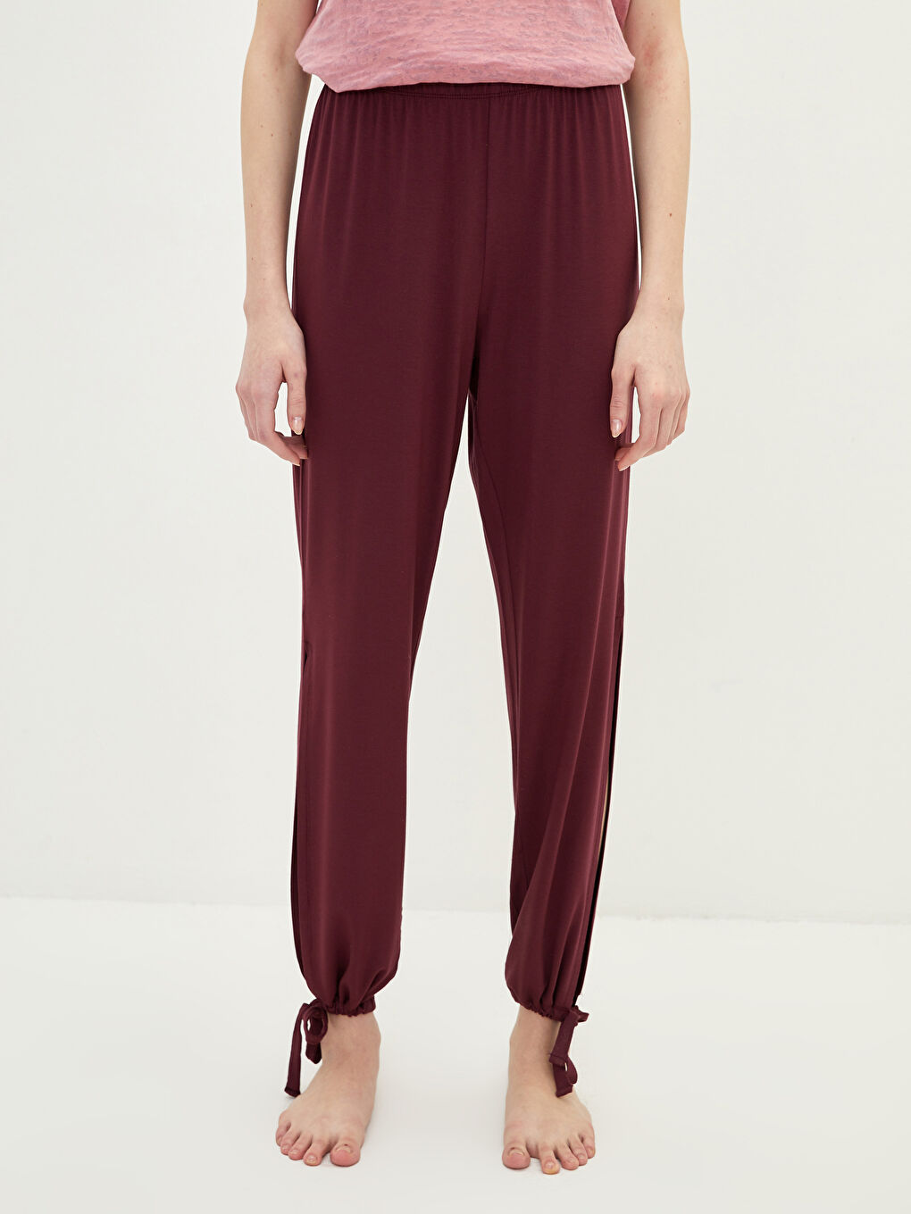للسيدات بنطلونات بيجامة بخصر مرن وعادي-3