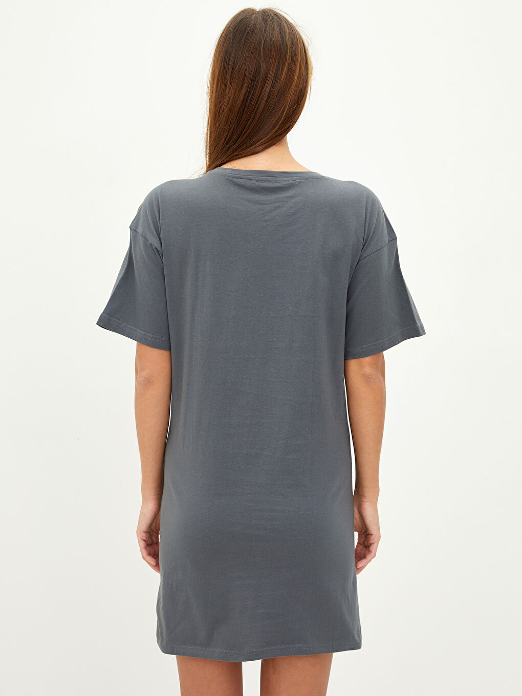 Crew Neck Mickey Mouse Printed Short Sleeve Cotton Maternity Dress-4