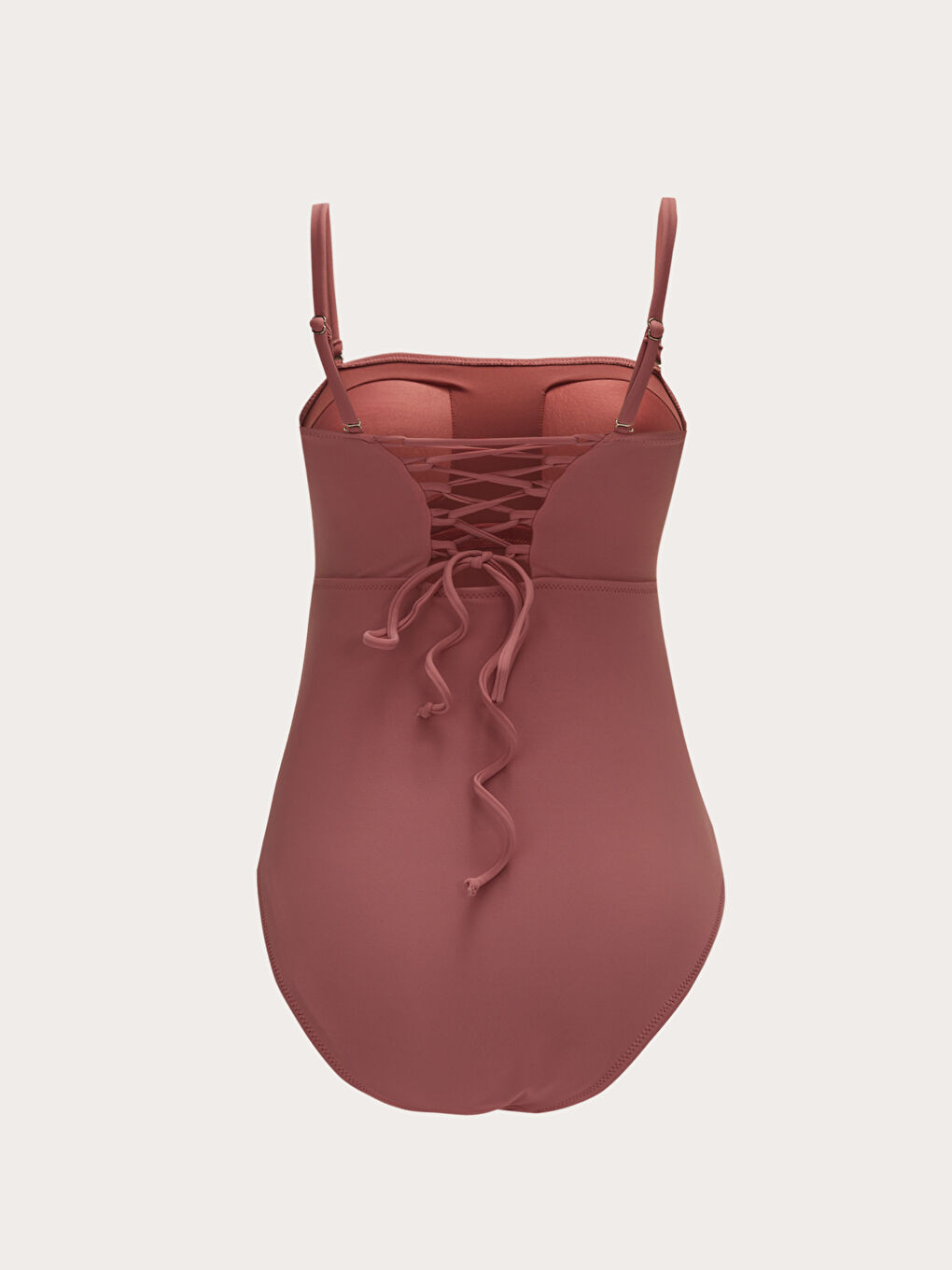 Pembe Düz Askılı Kadın Mayo-1