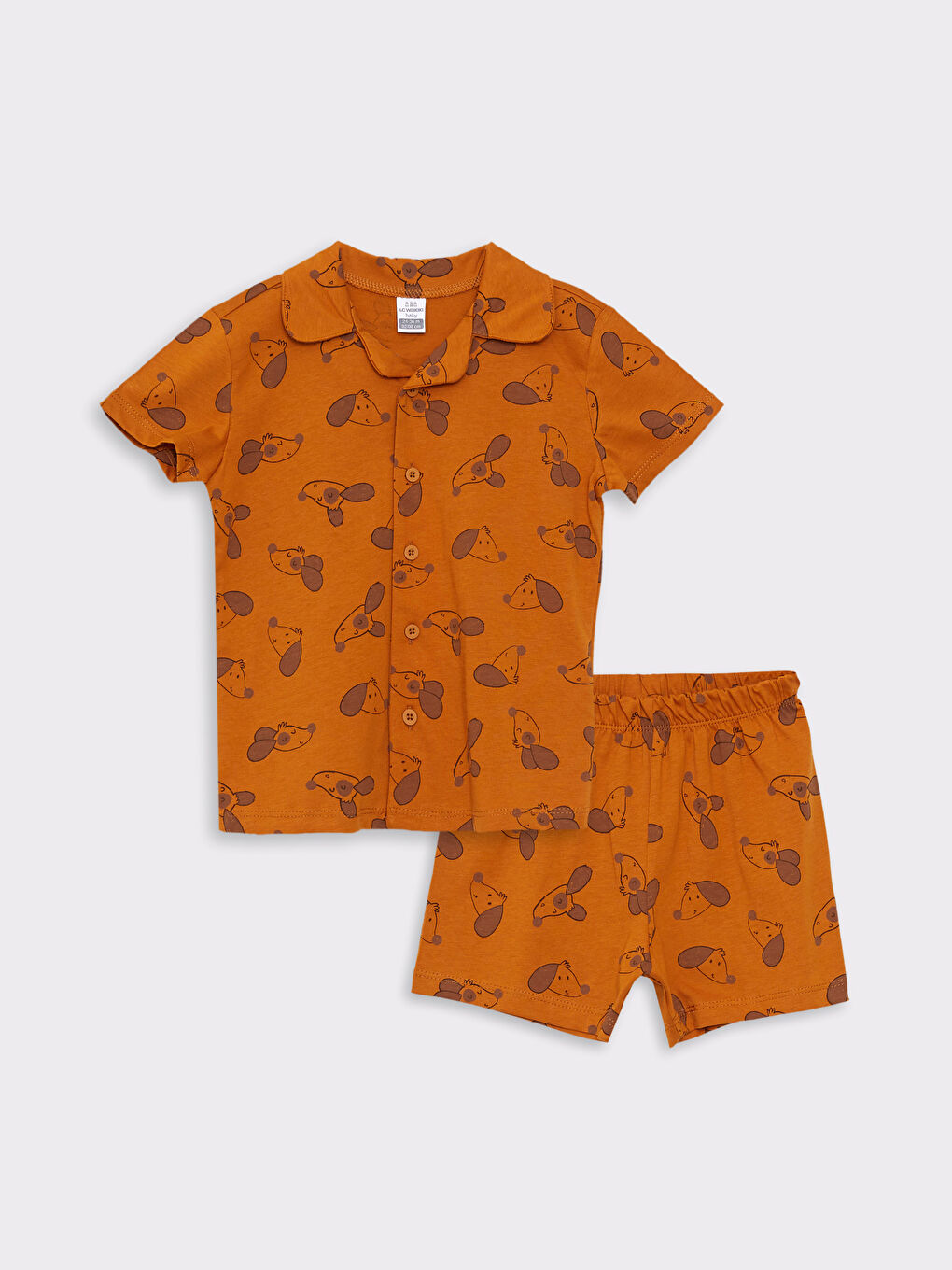 Ensemble de pyjama bébé garçon en coton imprimé à manches courtes avec col polo-2