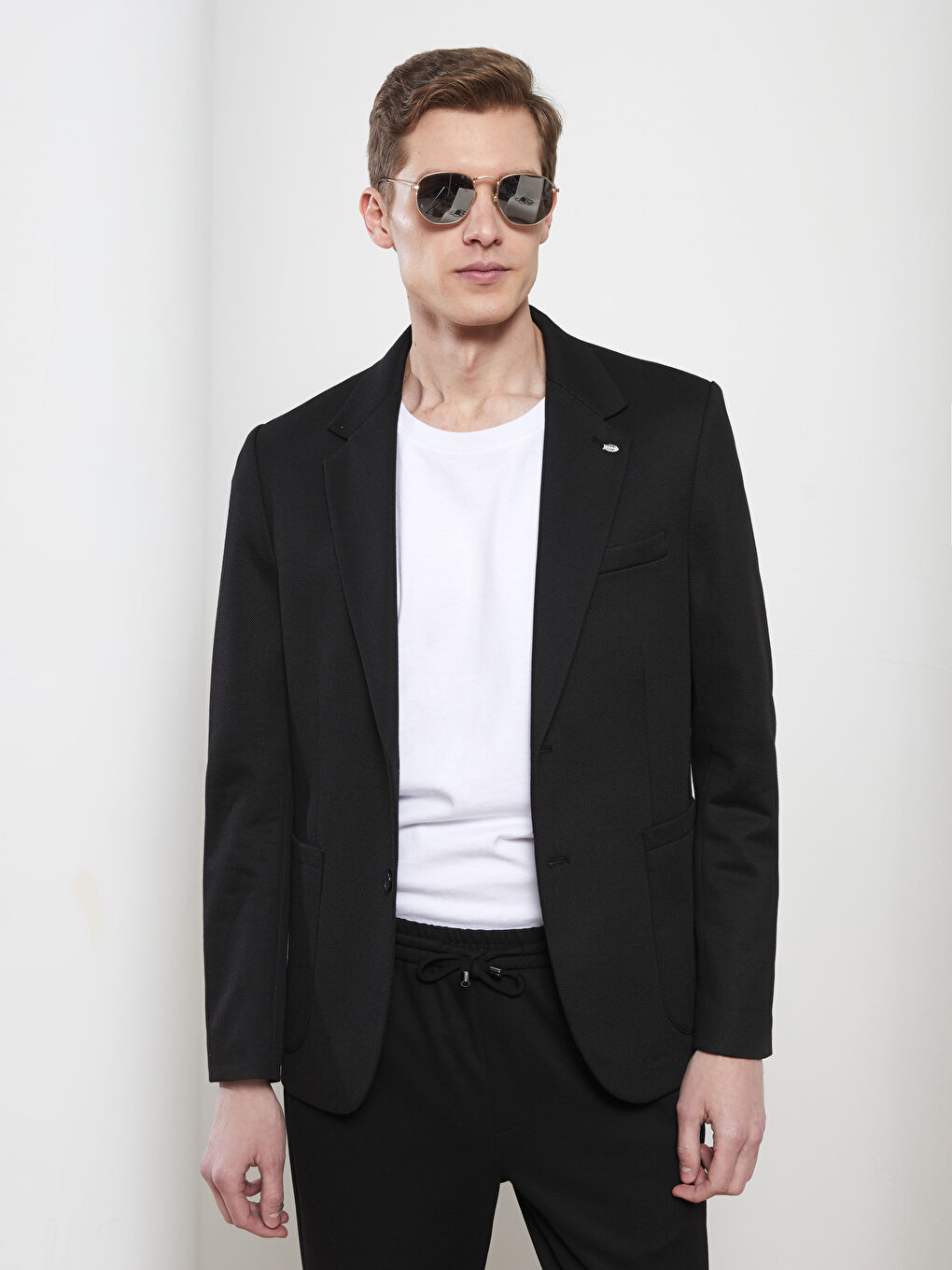 Siyah Dar Kalıp Erkek Blazer Ceket